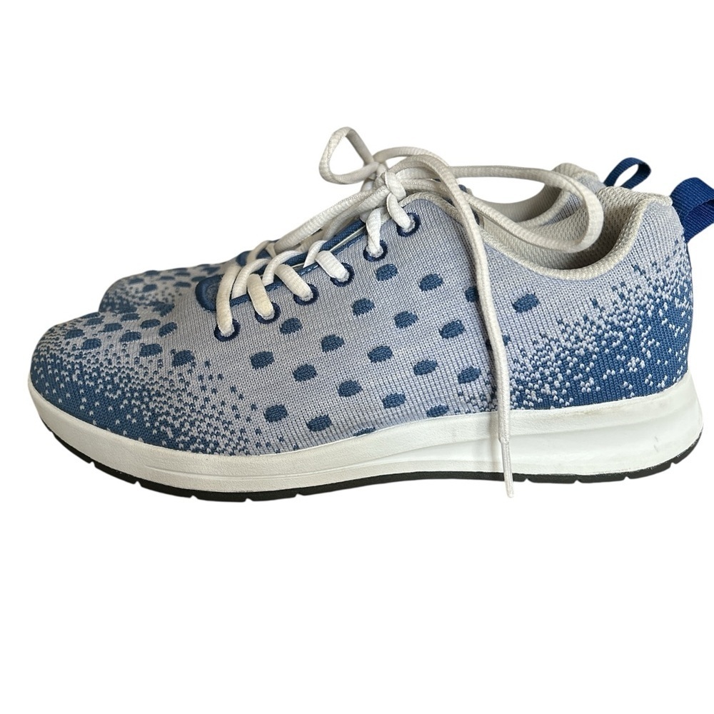 Revere Haiti Knit Lace Up Lightweight Sneakers in Blue Ocean Sky - Size 8W